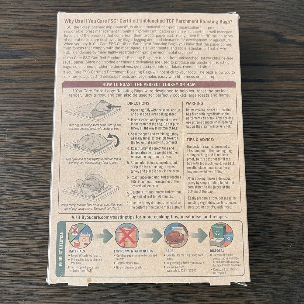 If You Care NonStick Parchment Roasting‎ Bags for Turkeys-Extra Large-Unbleached